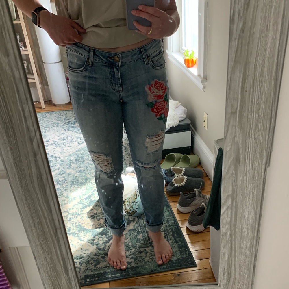 KUT Embroidered jeans